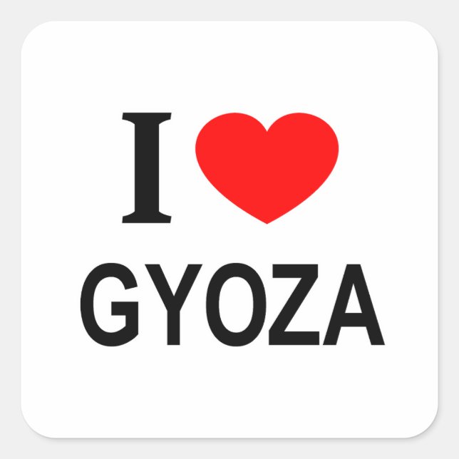 STICKER CARRÉ J'❤️ GYOZA J'AIME GYOZA J'AIME GYOZA J'AIME LE COE (Devant)