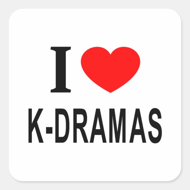 STICKER CARRÉ J'❤️ K-DRAMAS J'AIME K-DRAMAS J'AIME K-DRAMAS COEU (Devant)