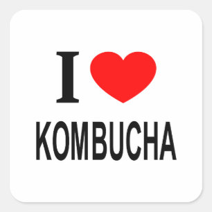 STICKER CARRÉ J'❤️ KOMBUCHA J'AIME KOMBUCHA J'AIME KOMBUCHA J'AI