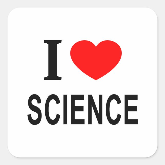 STICKER CARRÉ J' ❤️ LA SCIENCE J'AIME LA SCIENCE J'AIME LA SCIEN (Devant)
