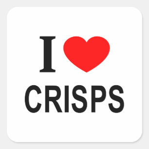 STICKER CARRÉ J'❤️ LES CRISPS J'AIME LES CRISPS DANS LES CRISPS 