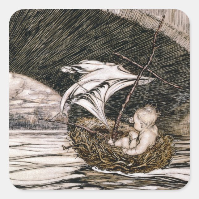 Sticker Carré J.M. Barrie | 'Il est passé sous le pont et est ar (Devant)