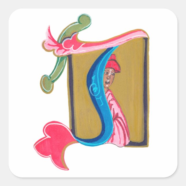 STICKER CARRÉ J - MINIATURE (Devant)