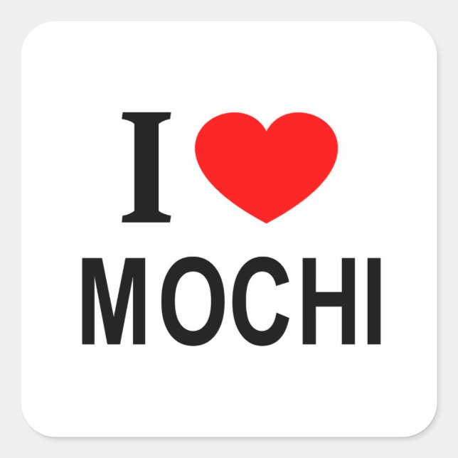 STICKER CARRÉ J'❤️ MOCHI J'AIME MOCHI I COEUR MOCHI MOCHI (Devant)