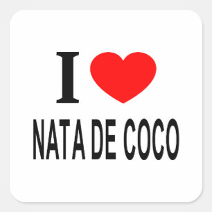 STICKER CARRÉ J'❤️ NATA DE COCO J'AIME NATA DE COCO J'AI À CŒUR
