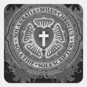 Sticker Carré J-rose-noir-arrière - plan chrétien de rose de