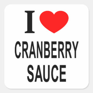 STICKER CARRÉ J' ❤️ SAUCE AUX CANNEBERGES J'AIME LA SAUCE AUX CA