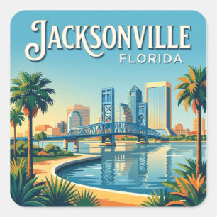 Sticker Carré Jacksonville Floride États-Unis