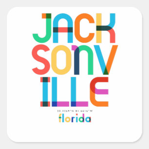 Sticker Carré Jacksonville Floride milieu du XXe siècle, Art Pop