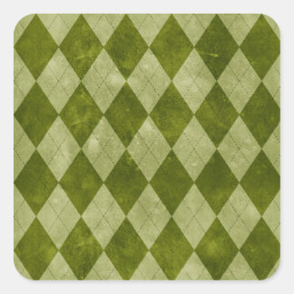 Sticker Carré Jacquard vert Mossy classique Motif géométrique