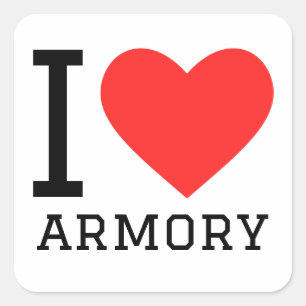 Sticker Carré J'adore armure