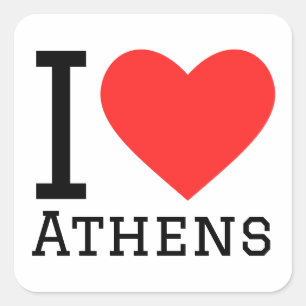 Sticker Carré J'adore Athènes