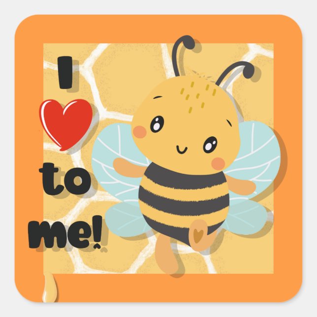 Sticker Carré J'adore être moi ! (Devant)