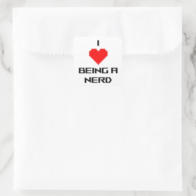 Sticker Carré J'adore être Nerd (Sac)