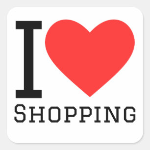 Sticker Carré J'adore faire des courses