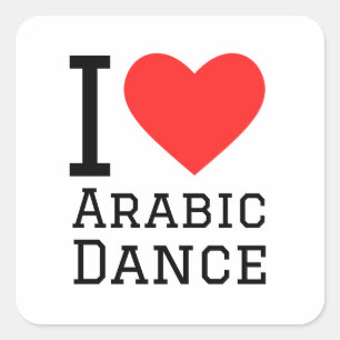 Sticker Carré J'adore la danse arabe
