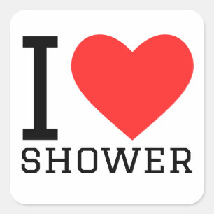 Sticker Carré J'adore la douche