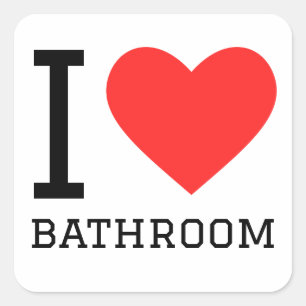 Sticker Carré J'adore la salle de bain