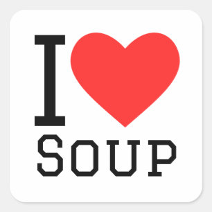 Sticker Carré J'adore la soupe