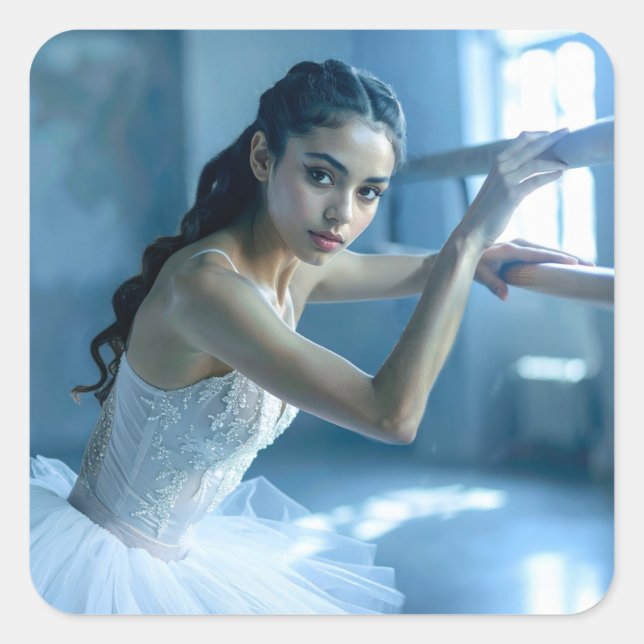 STICKER CARRÉ J'ADORE LE BALLET - BALLET & DANSE (Devant)