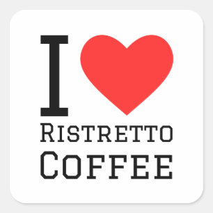 Sticker Carré J'adore le café de ristretto