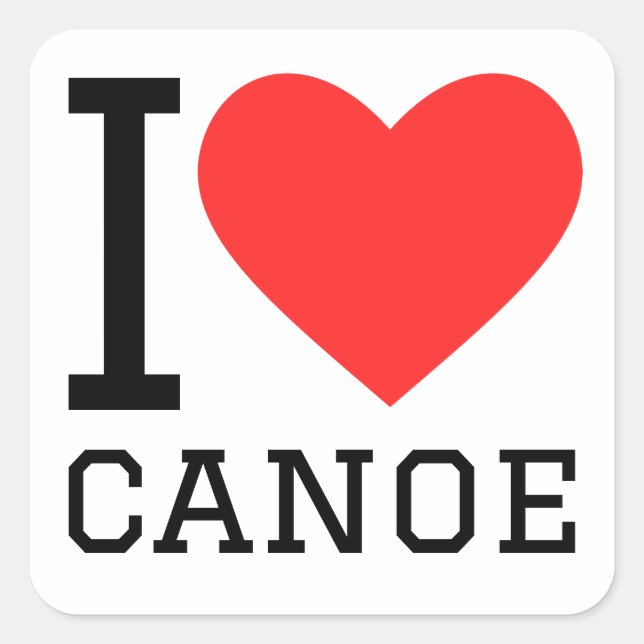 Sticker Carré J'adore le canot (Devant)