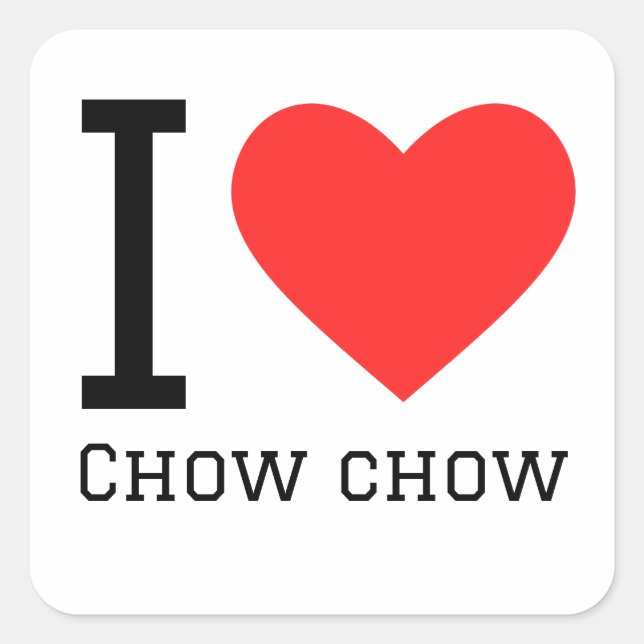 Sticker Carré J'adore le chow chow (Devant)