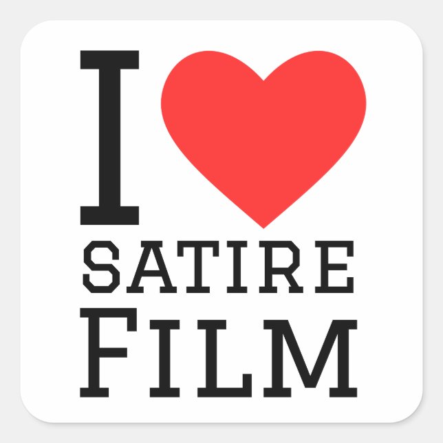 Sticker Carré J'adore le film satirique (Devant)