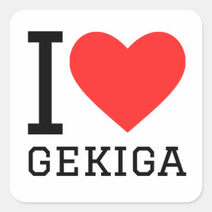 Sticker Carré J'adore le gekiga
