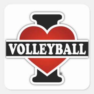 Sticker Carré J'adore le volley-ball