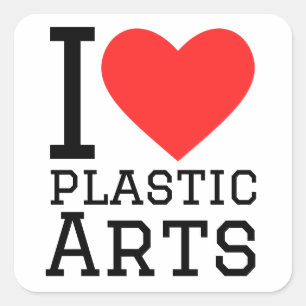 Sticker Carré J'adore les arts plastiques