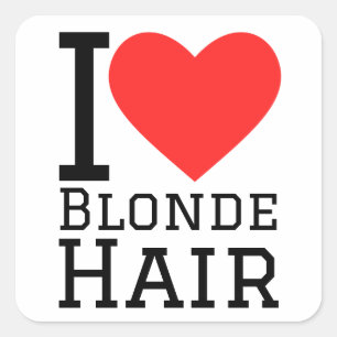 Sticker Carré J'adore les cheveux blonds