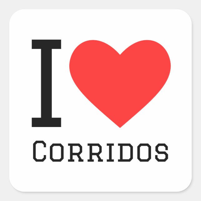 Sticker Carré J'adore les corridos (Devant)