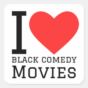 Sticker Carré J'adore les films comiques noirs