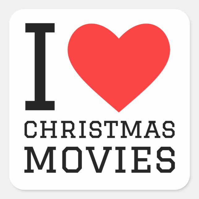 Sticker Carré J'adore les films de Noël (Devant)