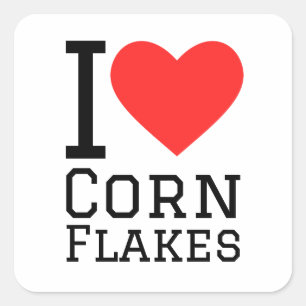 Sticker Carré J'adore les flocons de maïs