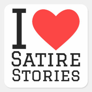 Sticker Carré J'adore les histoires de satire