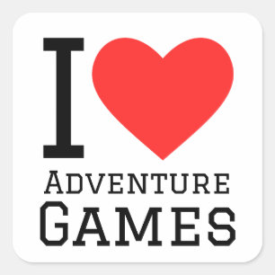 Sticker Carré J'adore les jeux d'aventure