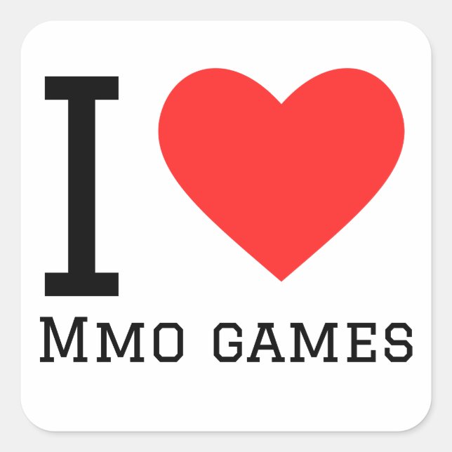 Sticker Carré J'adore les jeux de mmo (Devant)