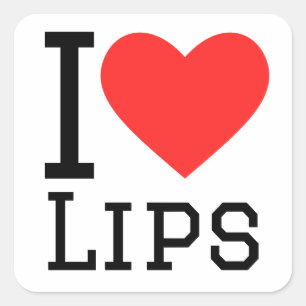 Sticker Carré J'adore les lèvres