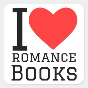 Sticker Carré J'adore les livres de romance