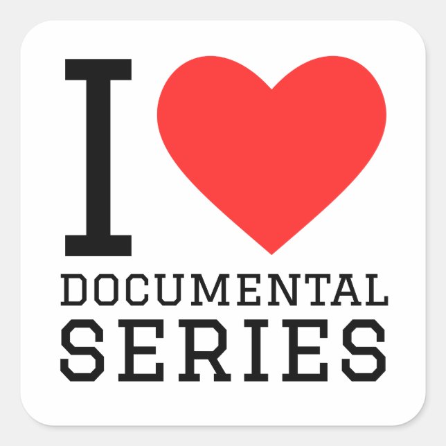 Sticker Carré J'adore les séries documentaires (Devant)