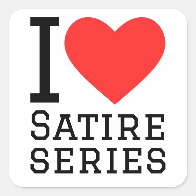 Sticker Carré J'adore les séries satiriques (Devant)