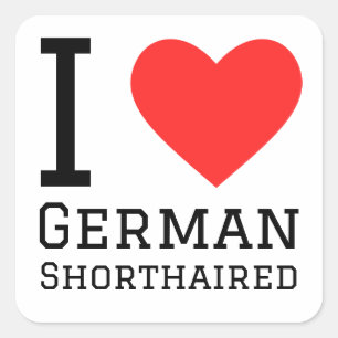 Sticker Carré J'adore les shorthés allemands
