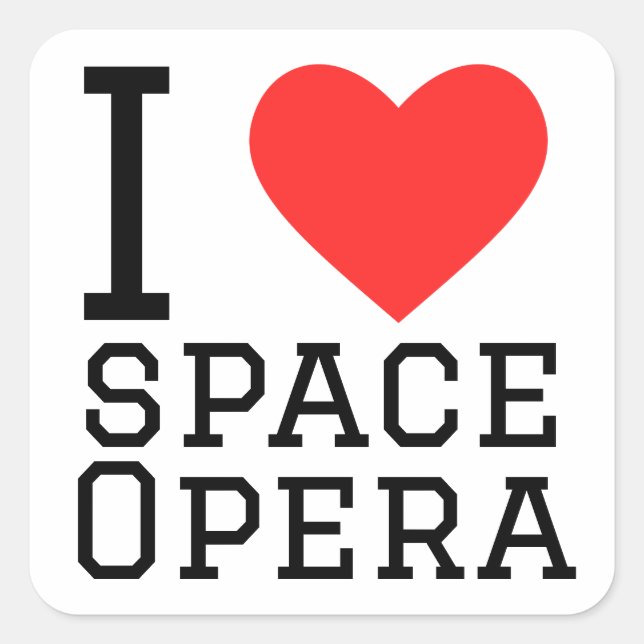 Sticker Carré J'adore l'opéra spatial (Devant)