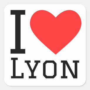 Sticker Carré J'adore lyon