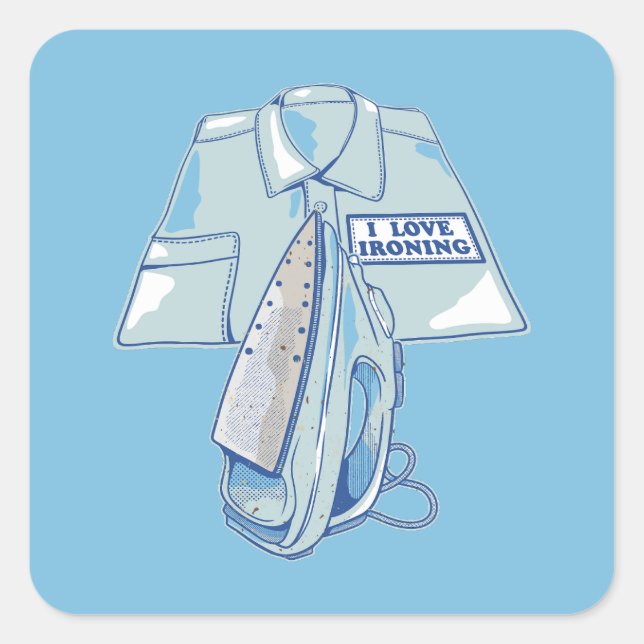 Sticker Carré J'adore repasser (Devant)