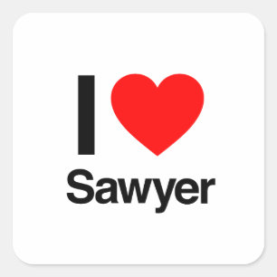 Sticker Carré j'adore sawyer