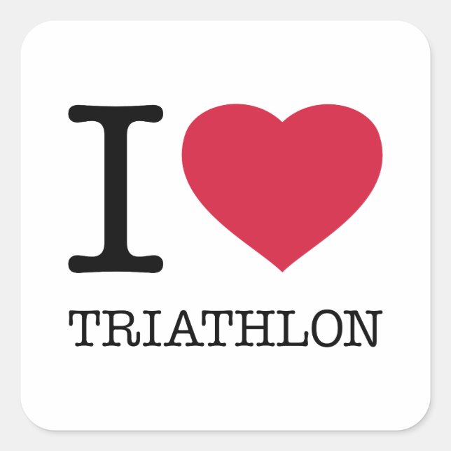 STICKER CARRÉ J'ADORE TRIATHLON (Devant)