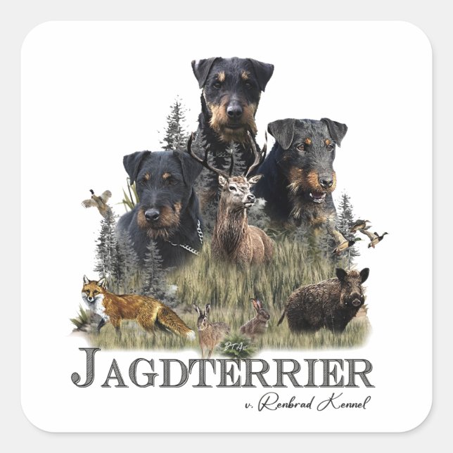 Sticker Carré Jagdterriers c. Renbrad Kennel (Devant)